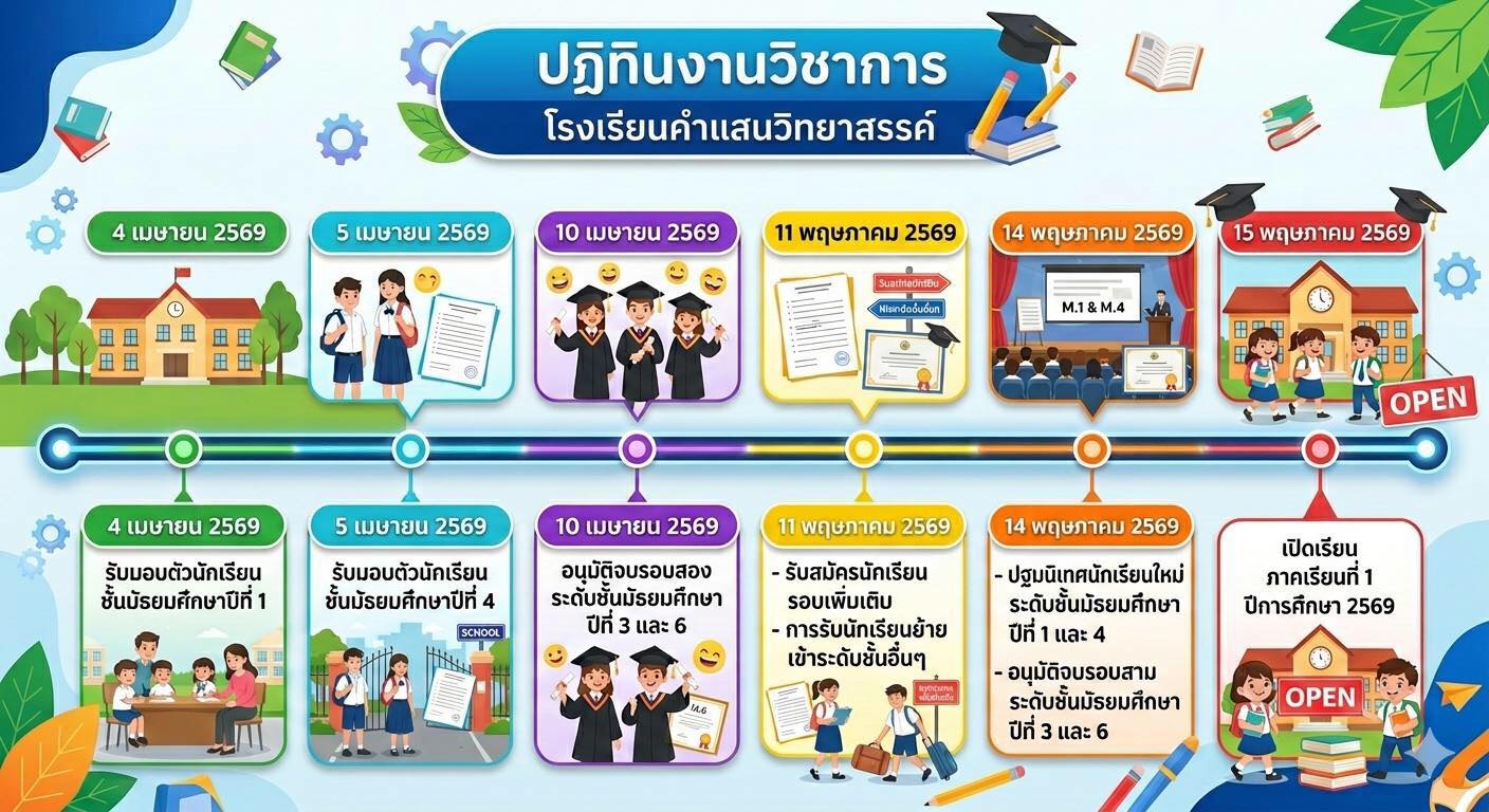 กำหนดเปิดภาคเรียนที่ 1/2569 วันที่ 15 พฤษภาคม 2569 แล้วเจอกันนะครับเด็กๆ
